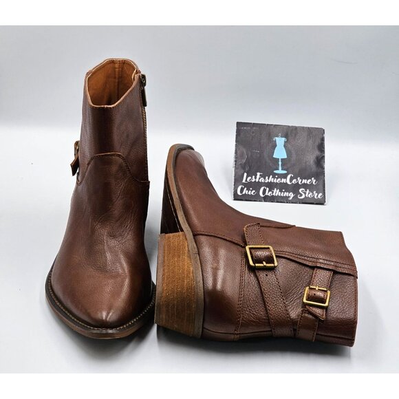 Lucky Brand Women's Brown Leather Caelyn Buckle Accents Ankle Bootie Sz 11 2972 - Picture 11 of 16